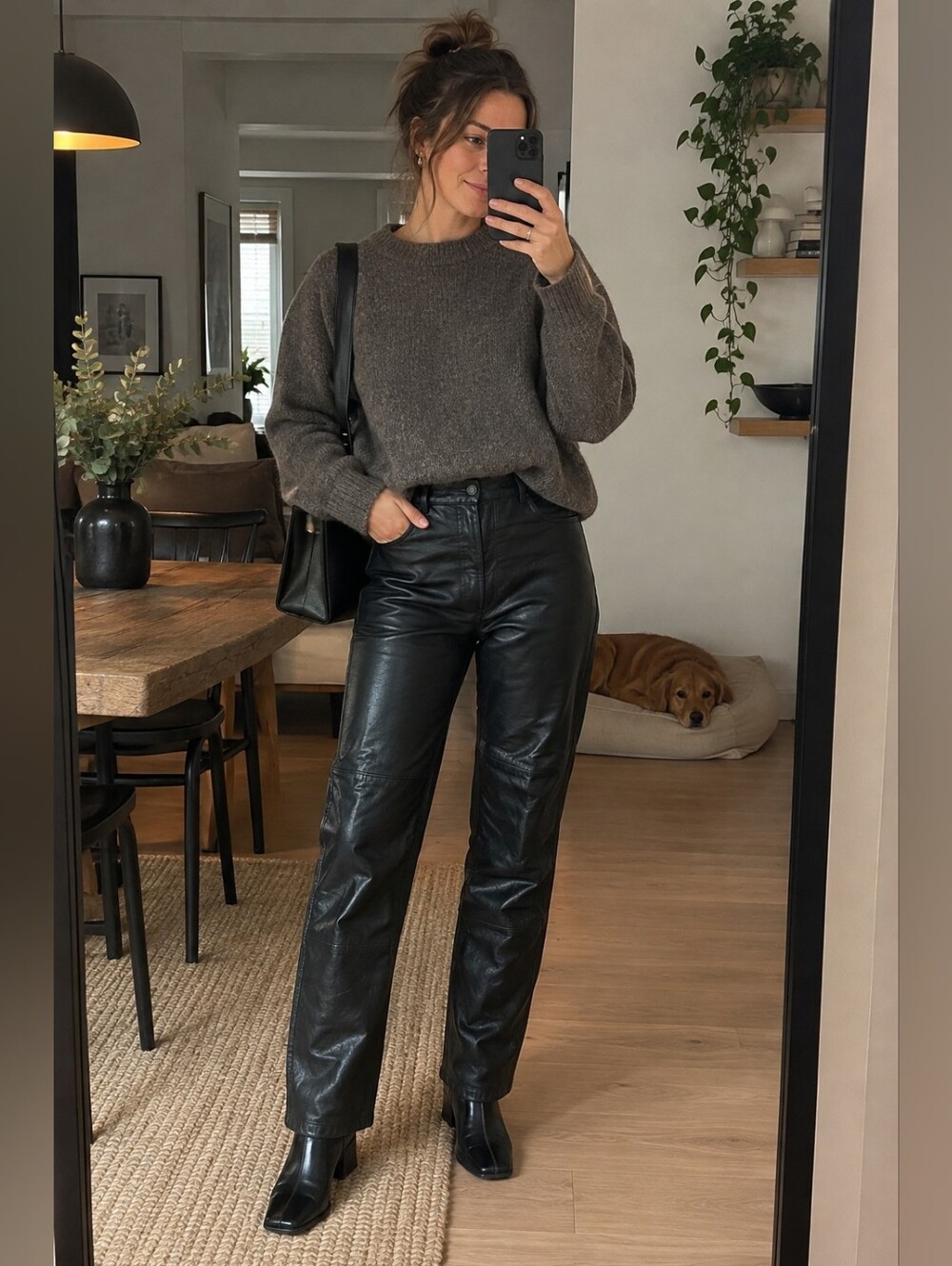 Vintage HB Bilermain Black Leather Pants Size 30